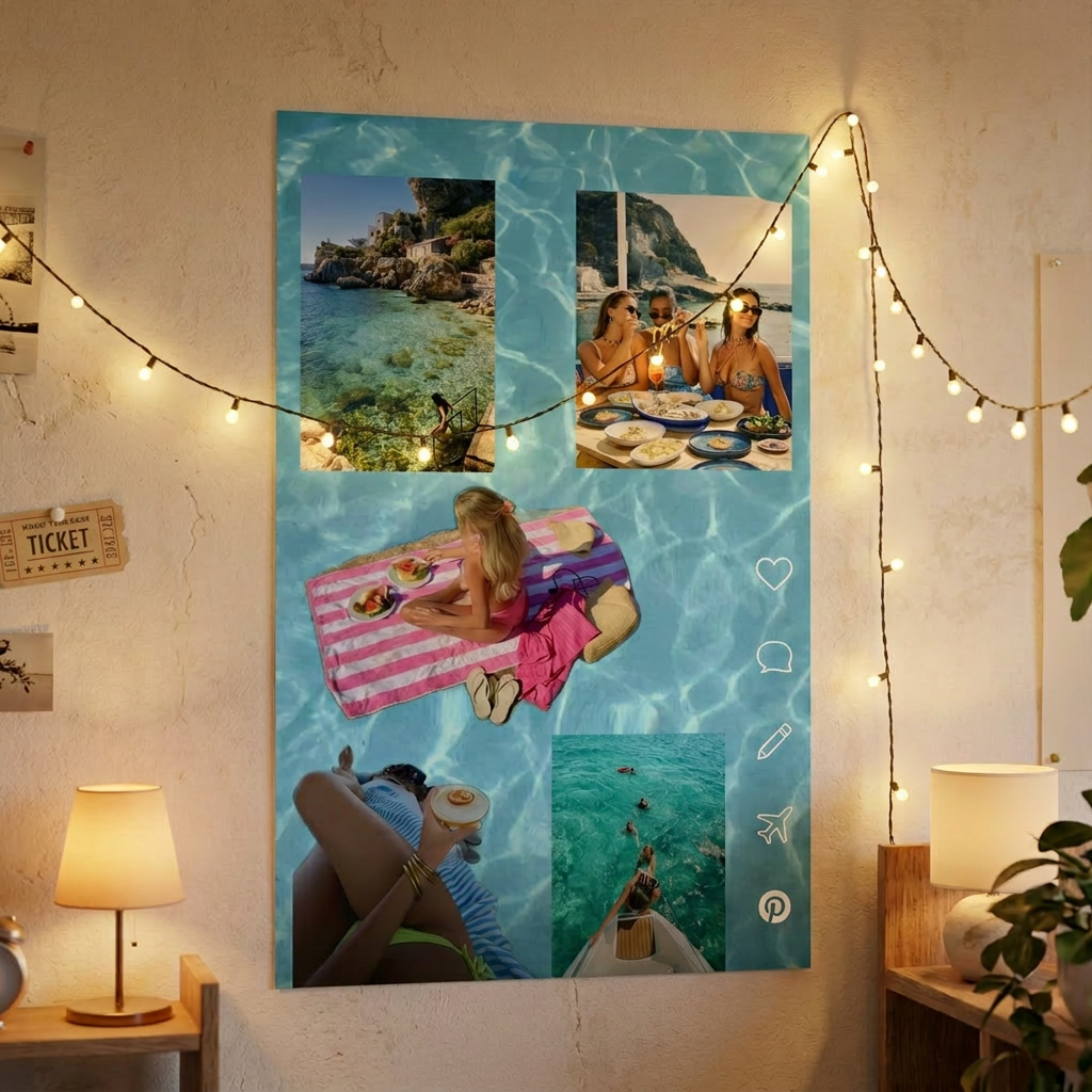 Dorm room photo wall